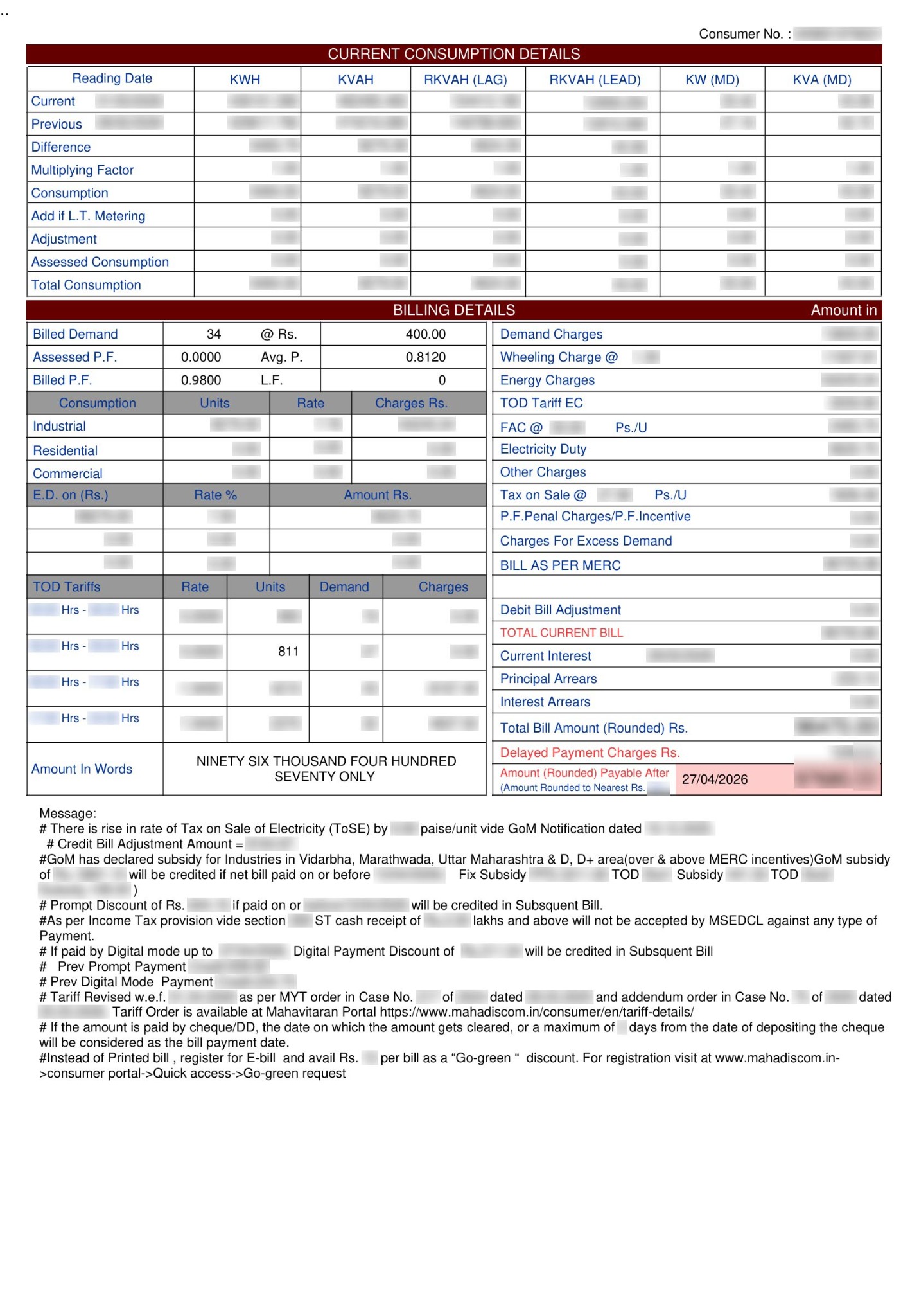 Electricity Bill After Power Factor Improvement